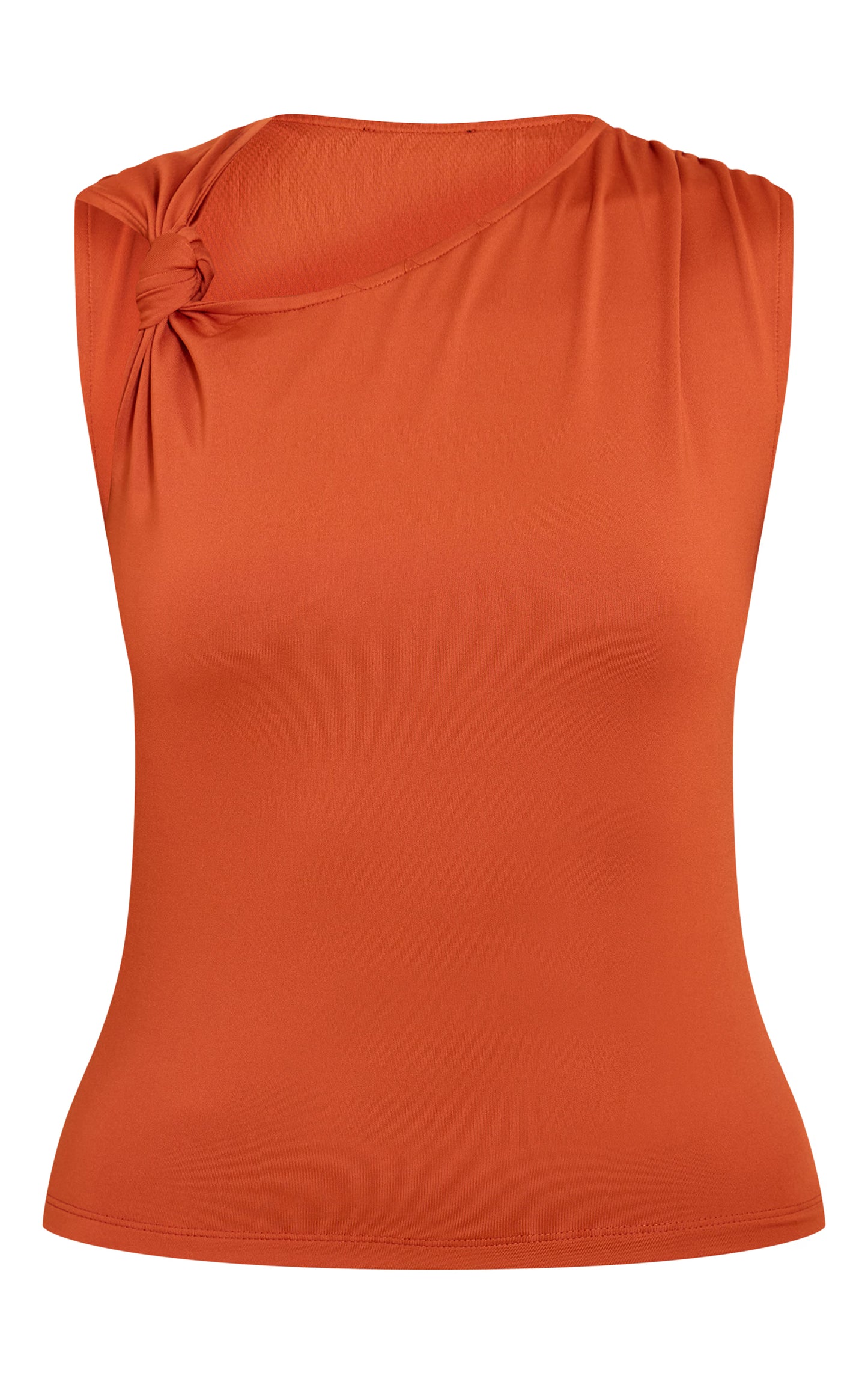 Rust Slinky Knot Strap Detail Long Top