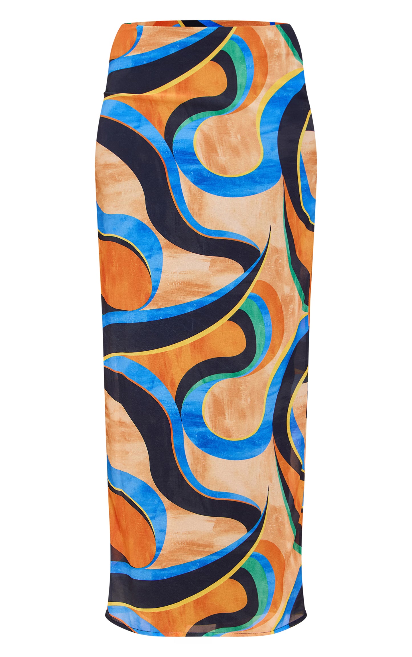 Multi Abstract Print Chiffon Maxi Skirts