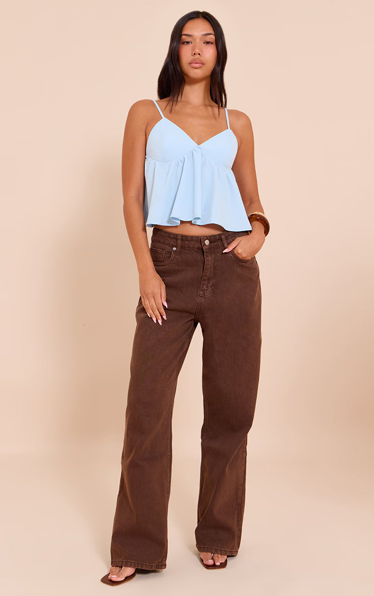 Sky Blue Woven Floaty Cami