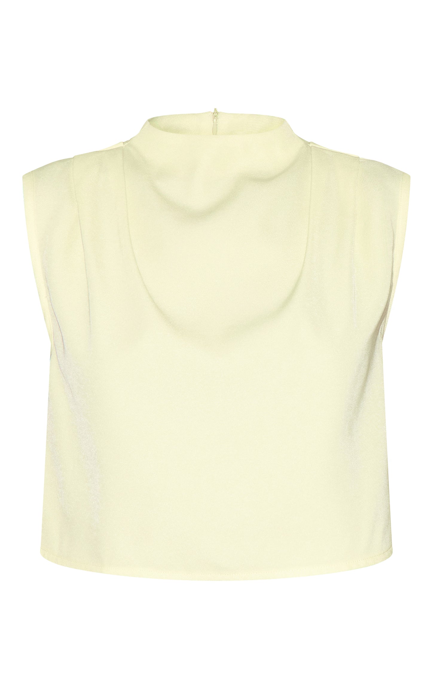 Lemon Woven Pleated Boxy Top