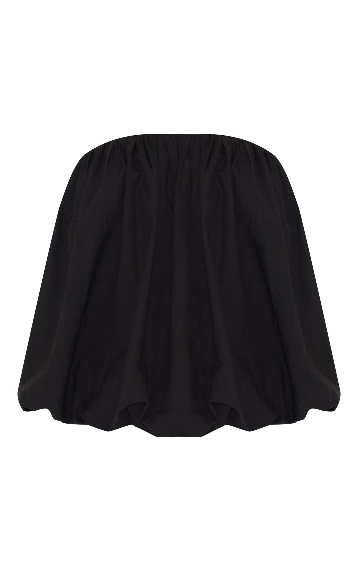 Tall Black Linen Look Ruched Bandeau Top