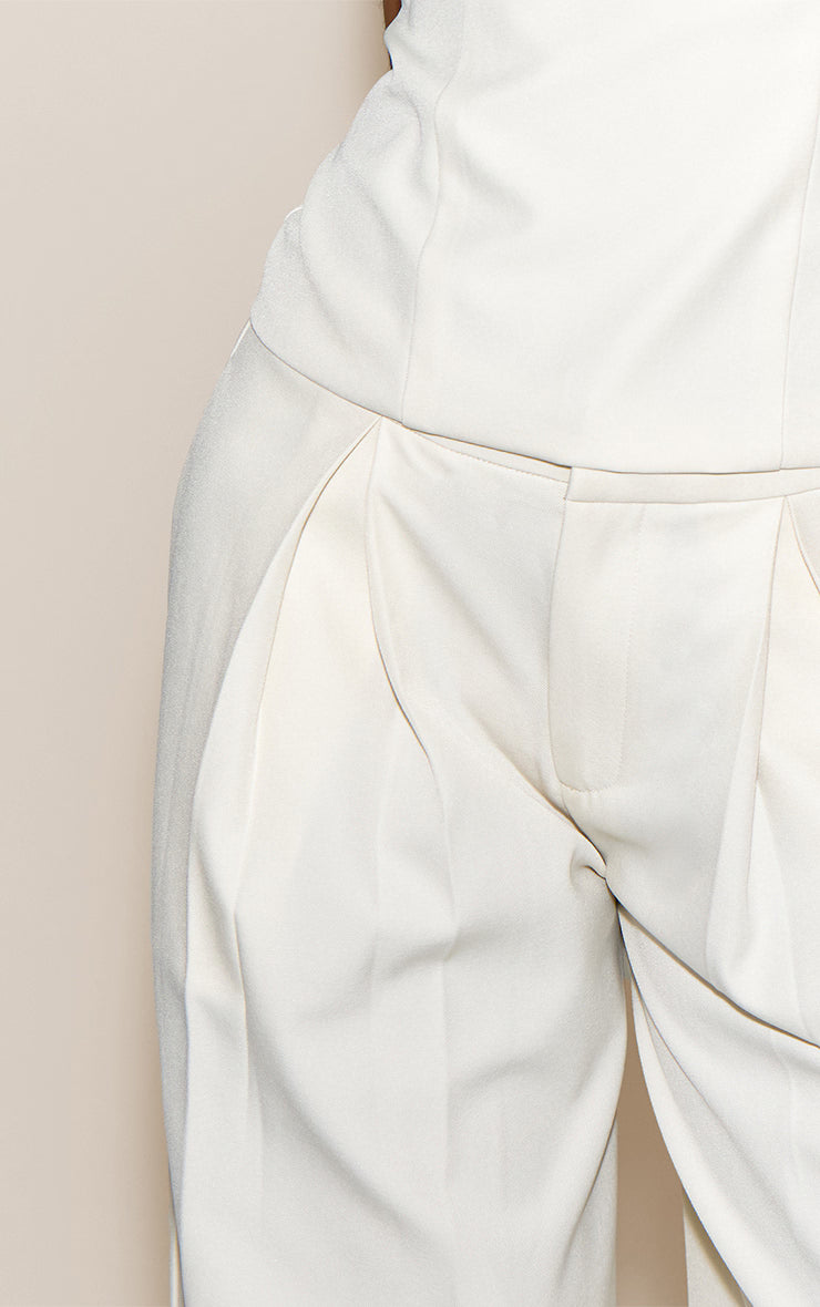 White Tailored Woven Wide Leg Pants