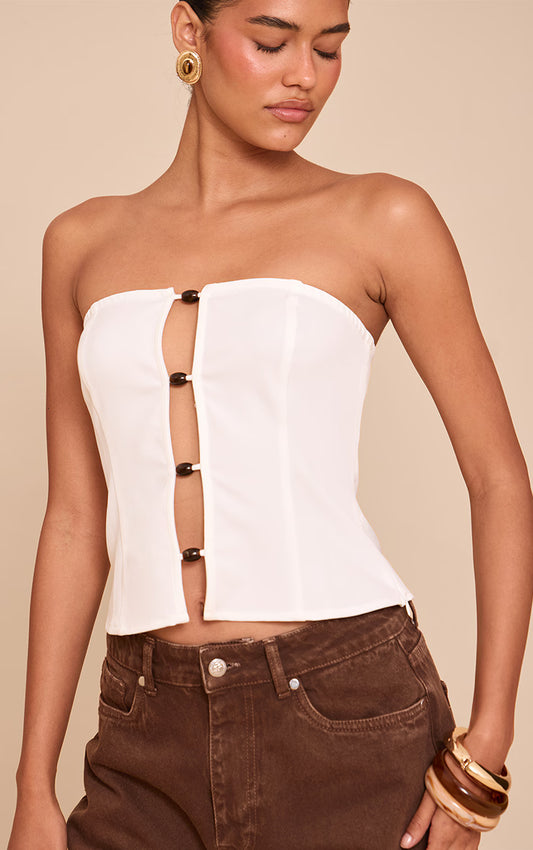 White Beaded Bandeau