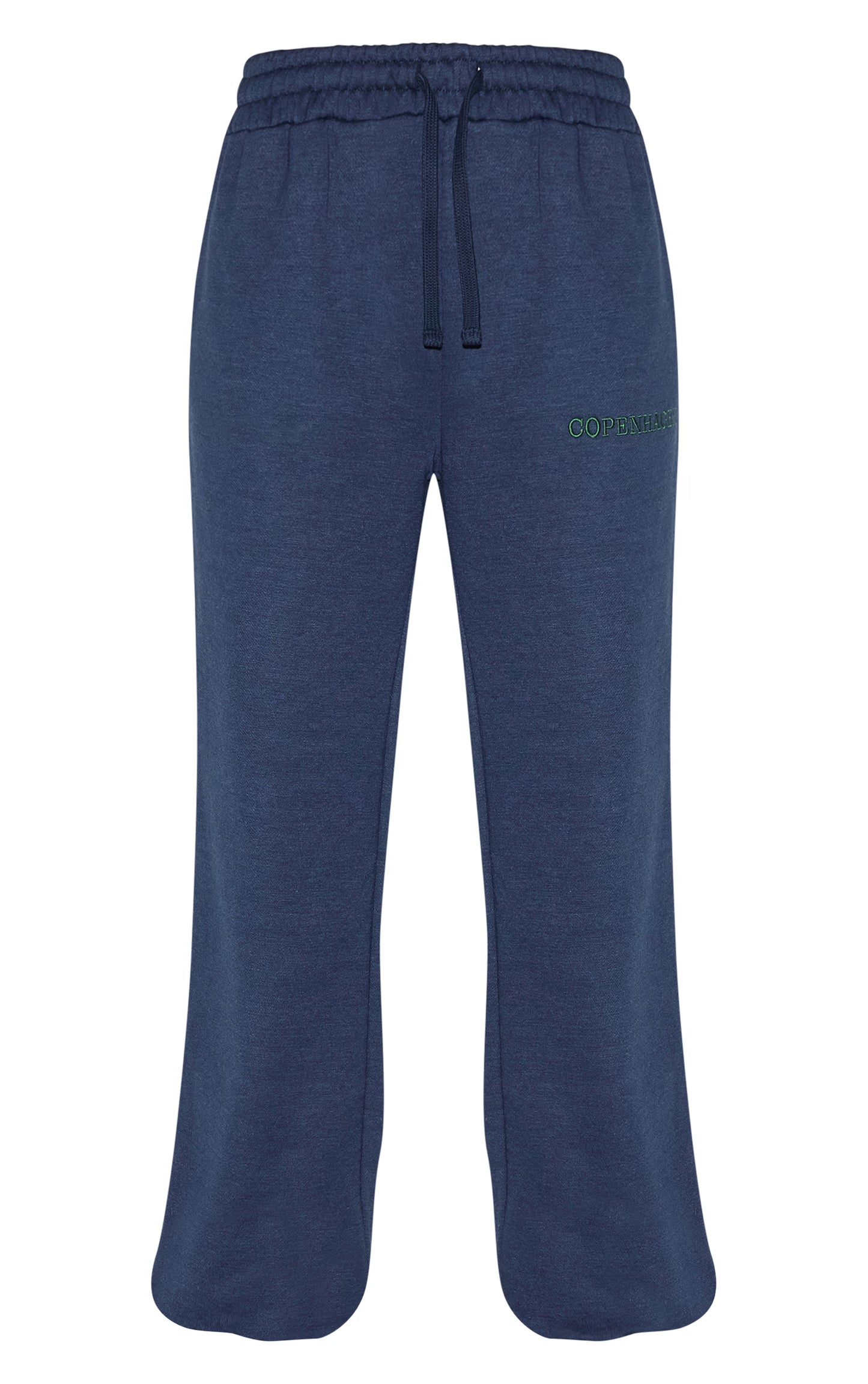 Navy Copenhagen Embroidered Wide Leg Cuffed Sweatpants