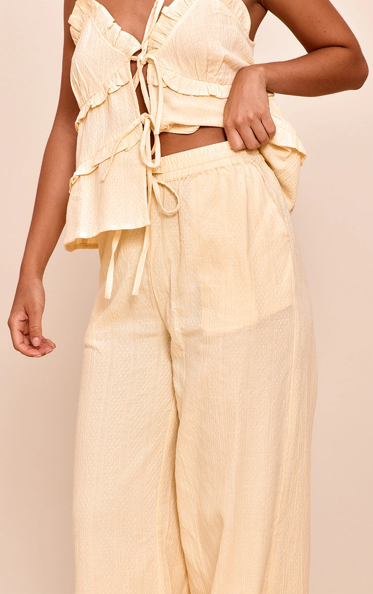 Butter Yellow Textured Strappy Cami Top
