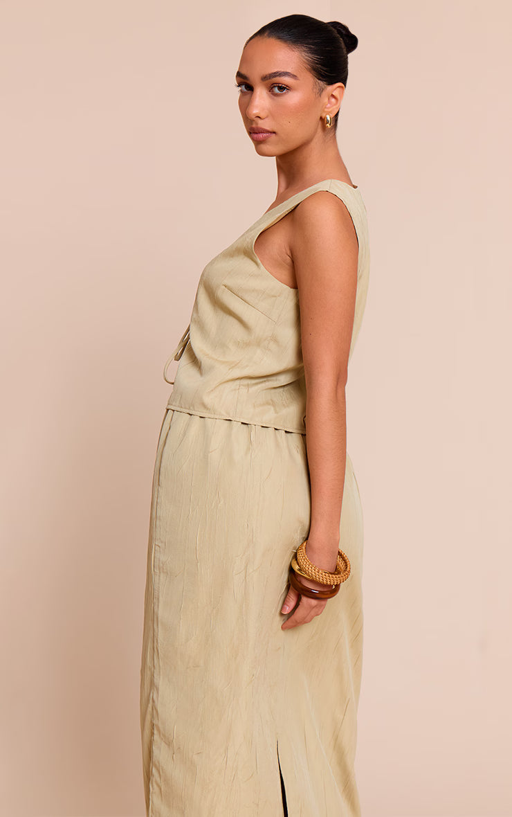 Clay Textured Tie Detail Vest