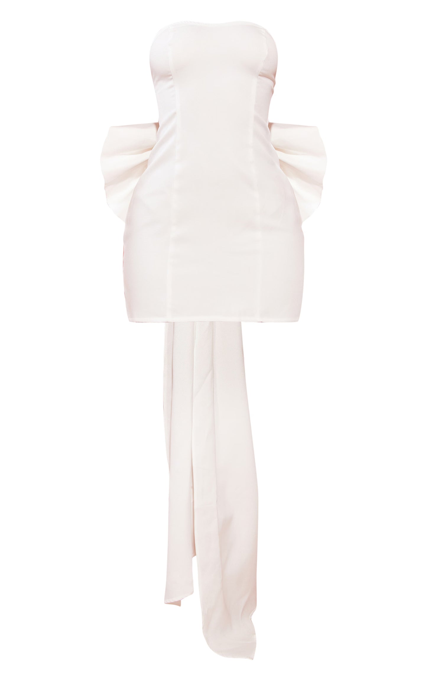 Petite White Bandeau Bow Detail Mini Dress