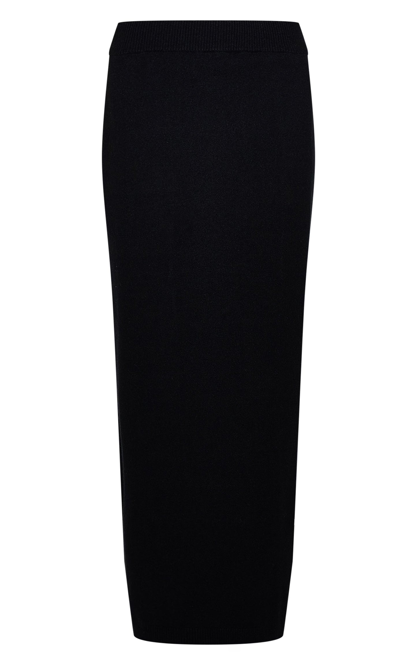 Black Basic Knit Maxi Skirt