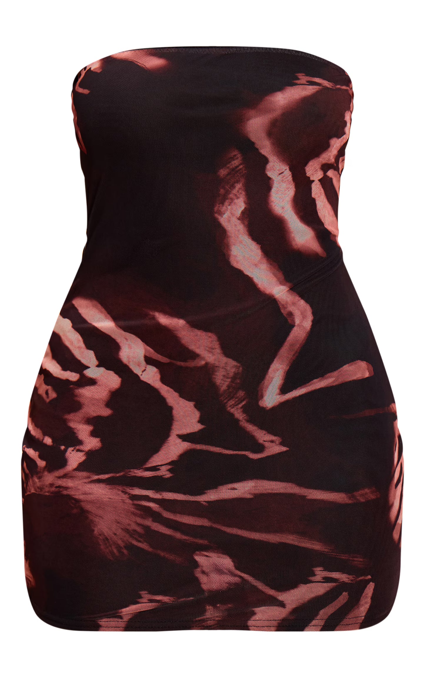 Brown Zebra Print Bandeau Mini Dress