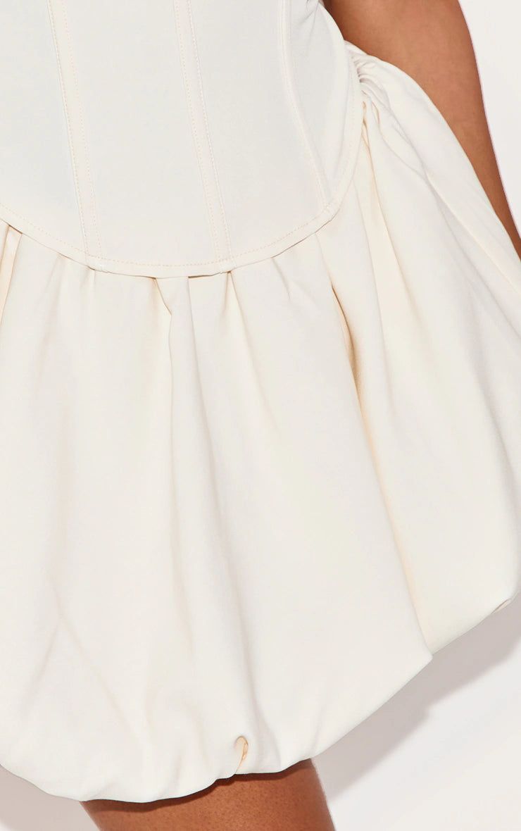 Shape Cream Tailored Puffball Mini Skirt