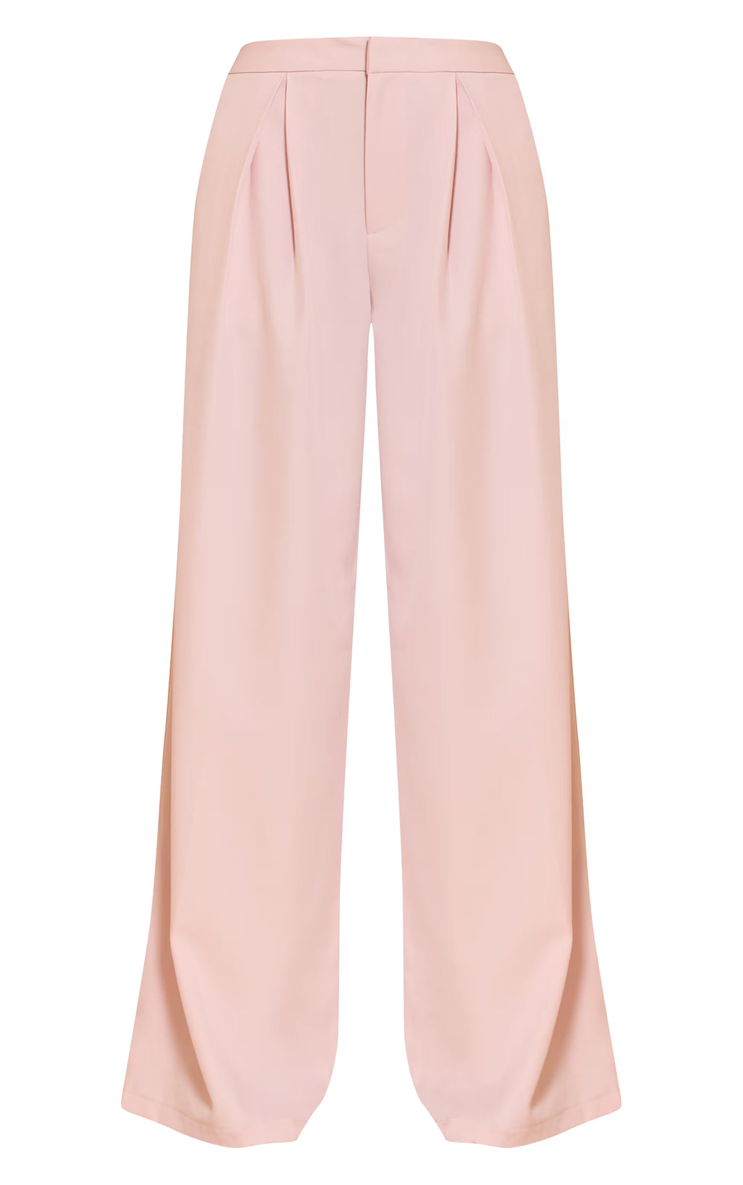 Pale Pink Tailored Woven Wide Leg Pants