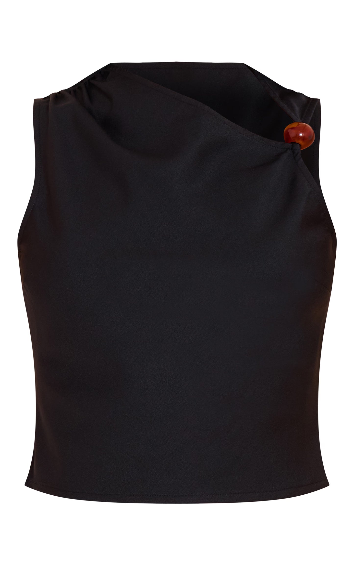 Black Bead Detail Cross Over Top
