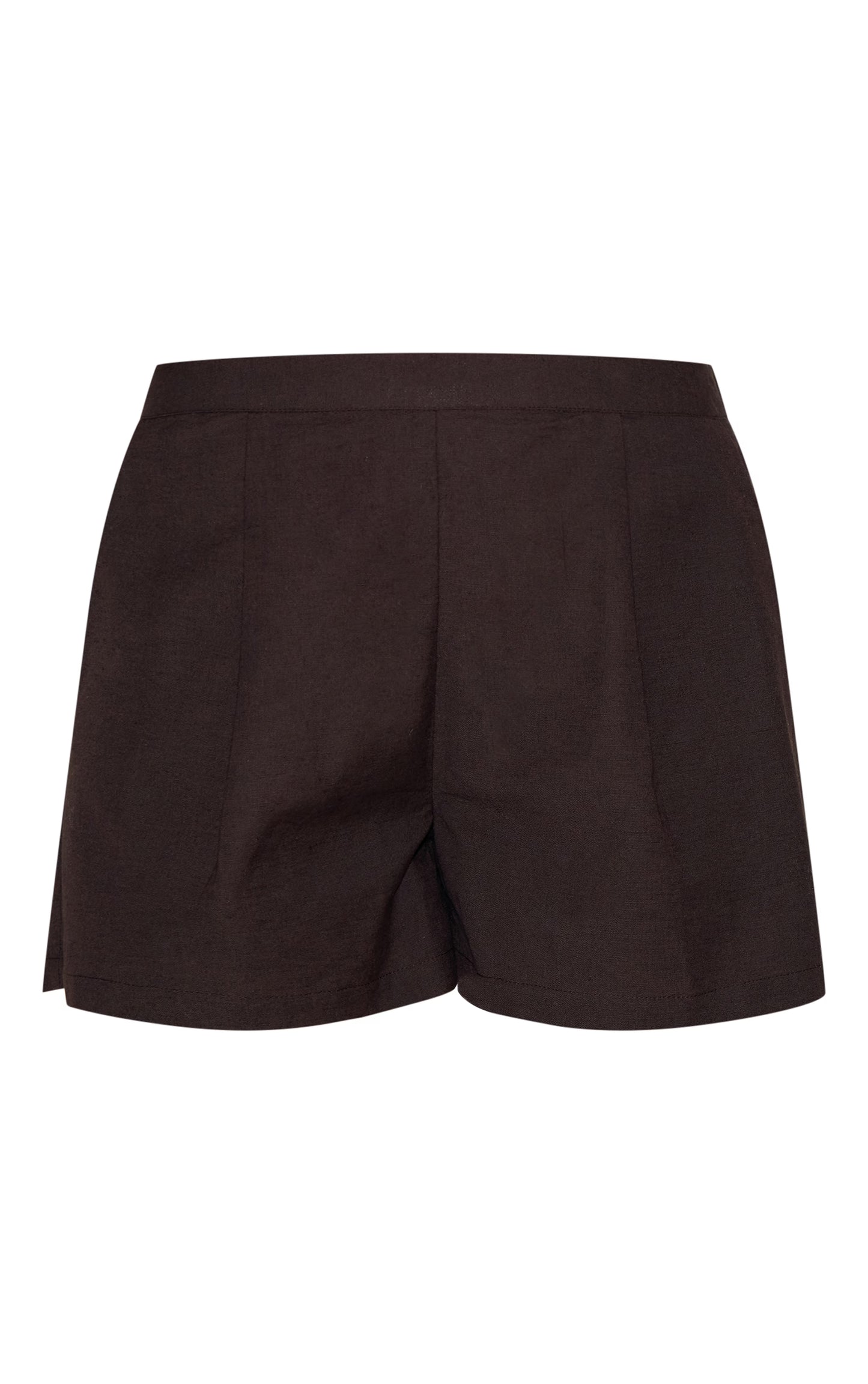 Chocolate Linen Look Oversized Detail Floaty Short
