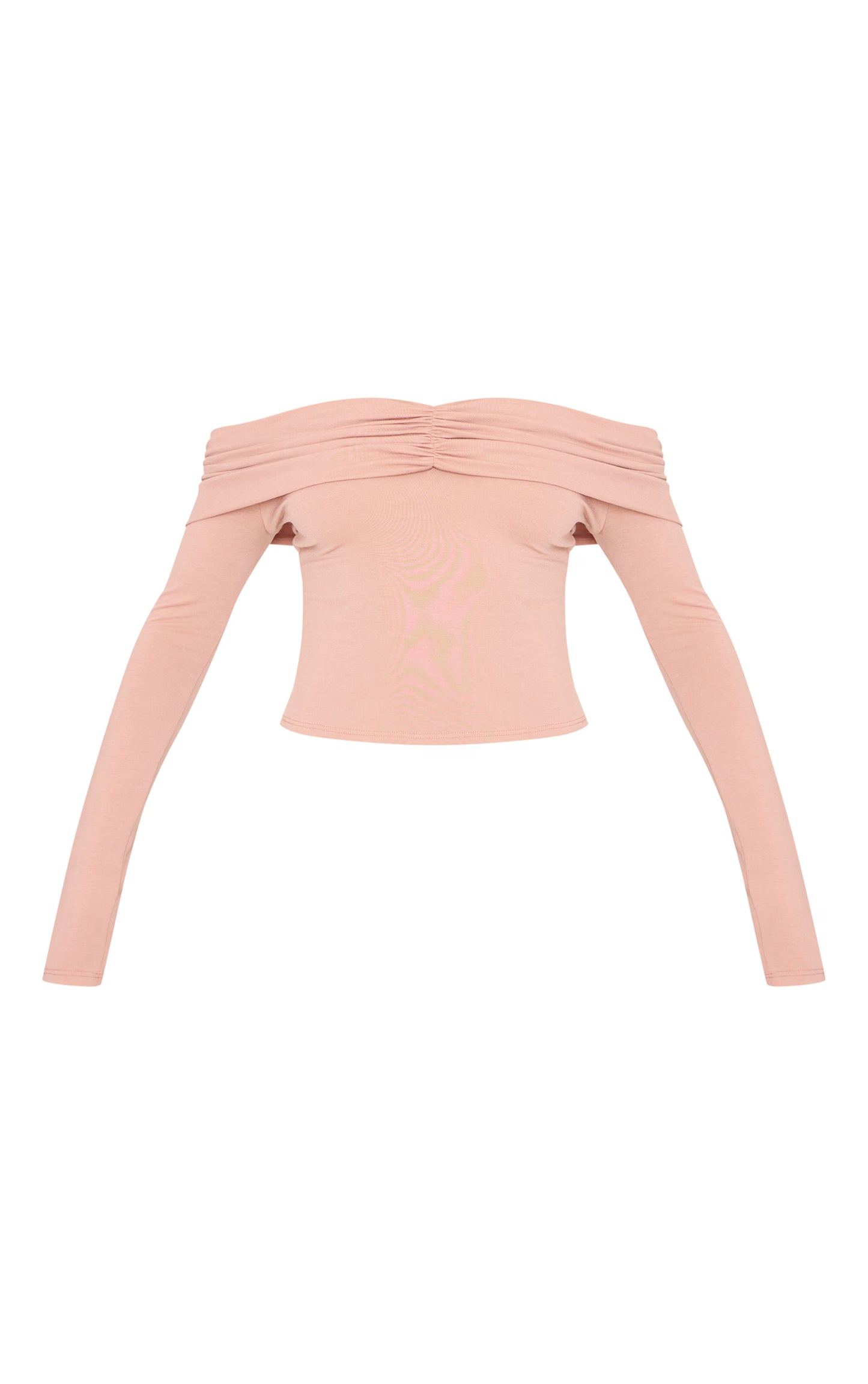 Stone Contour Jersey Ruched Foldover Bardot Crop Top