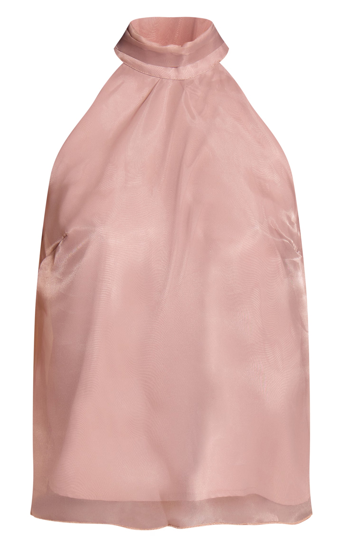 Mauve Chiffon High Neck Sleeveless Cami Top