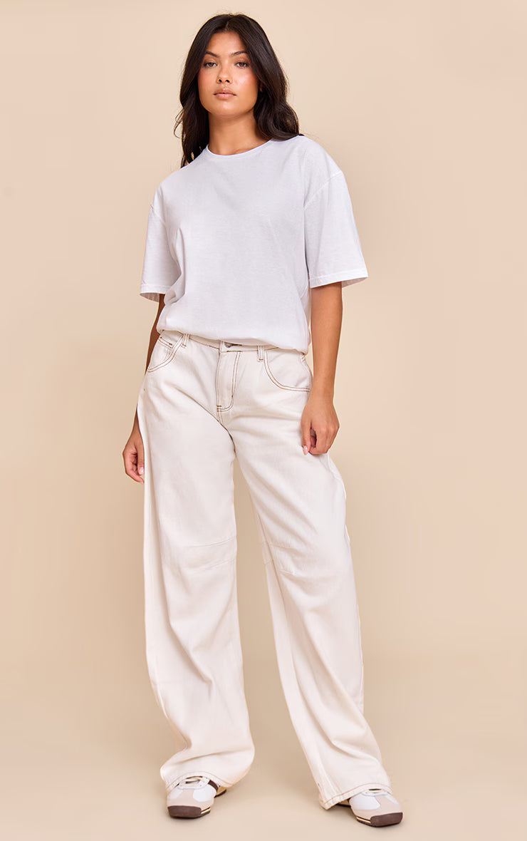 White Health Club Graphic Oversized T-shirt