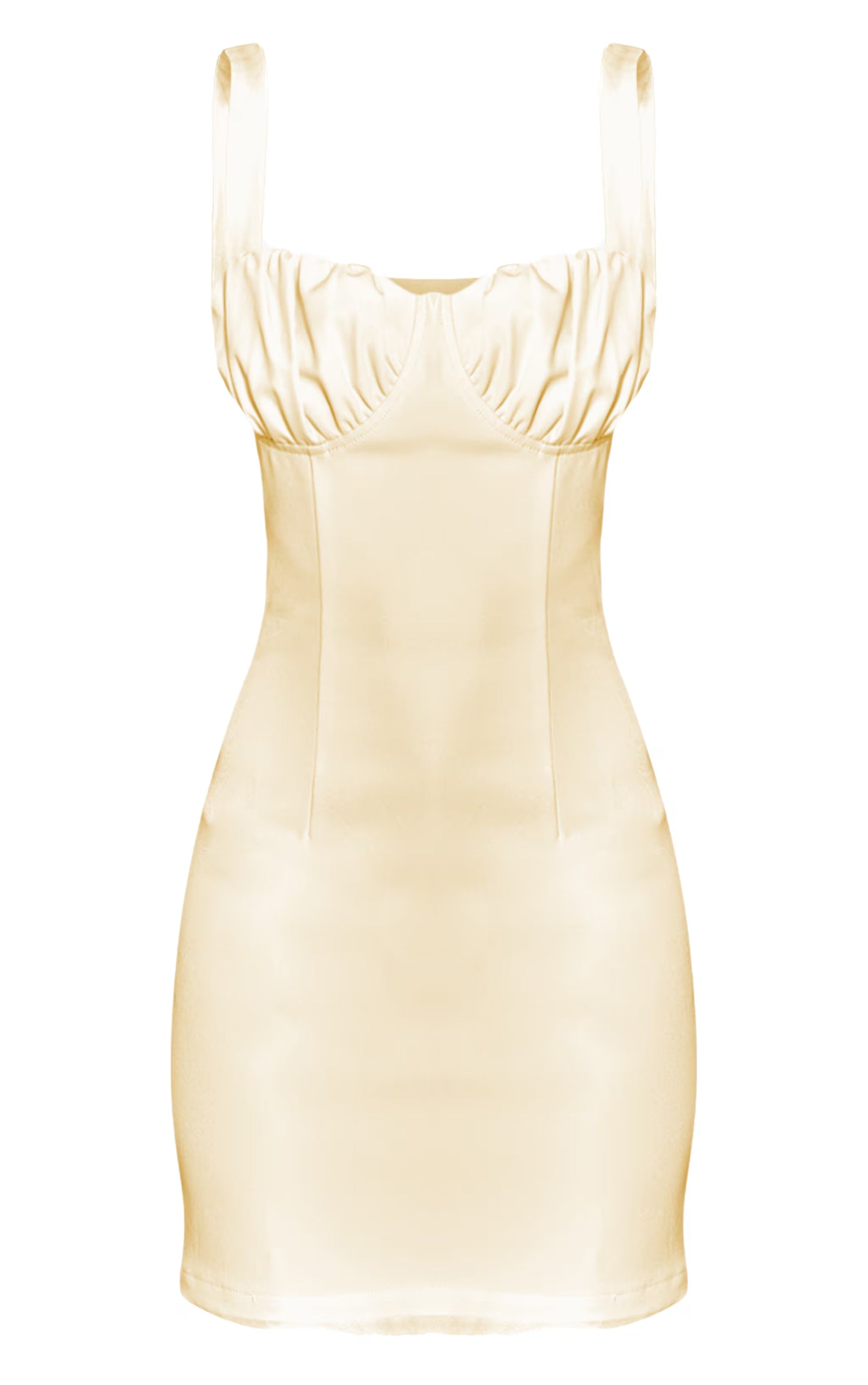 Lemon Ruched Cup Detail Sleeveless Bodycon Dress