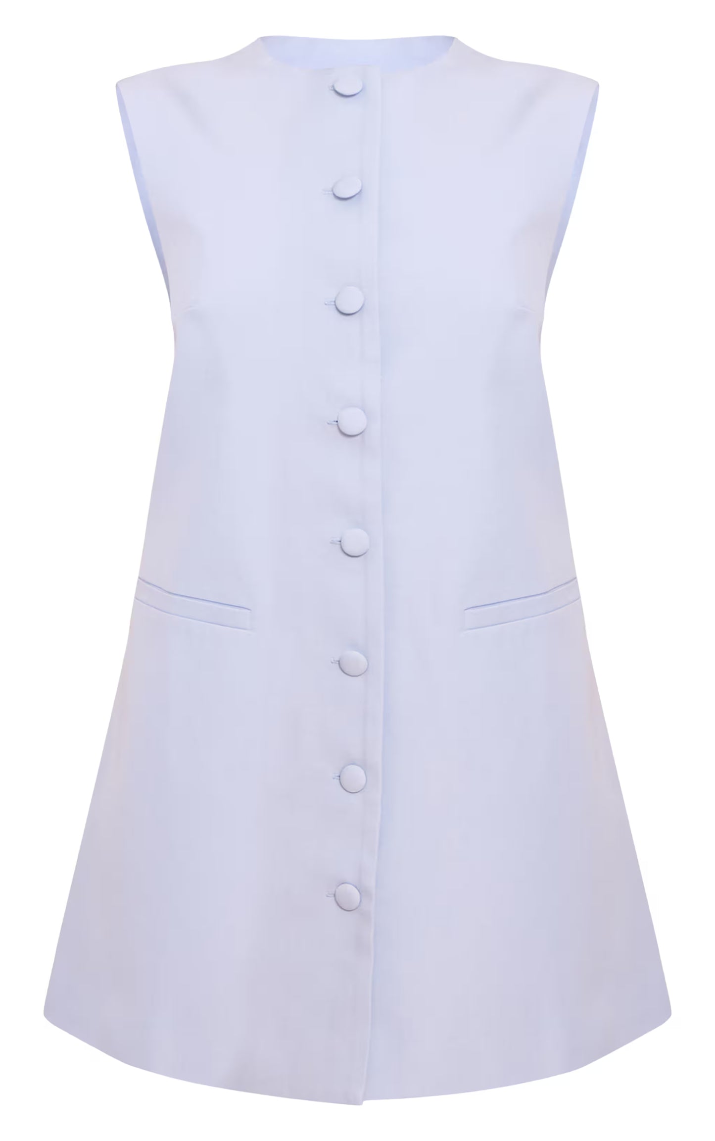 Light Blue Tailored Woven Button Down A Line Mini Dress