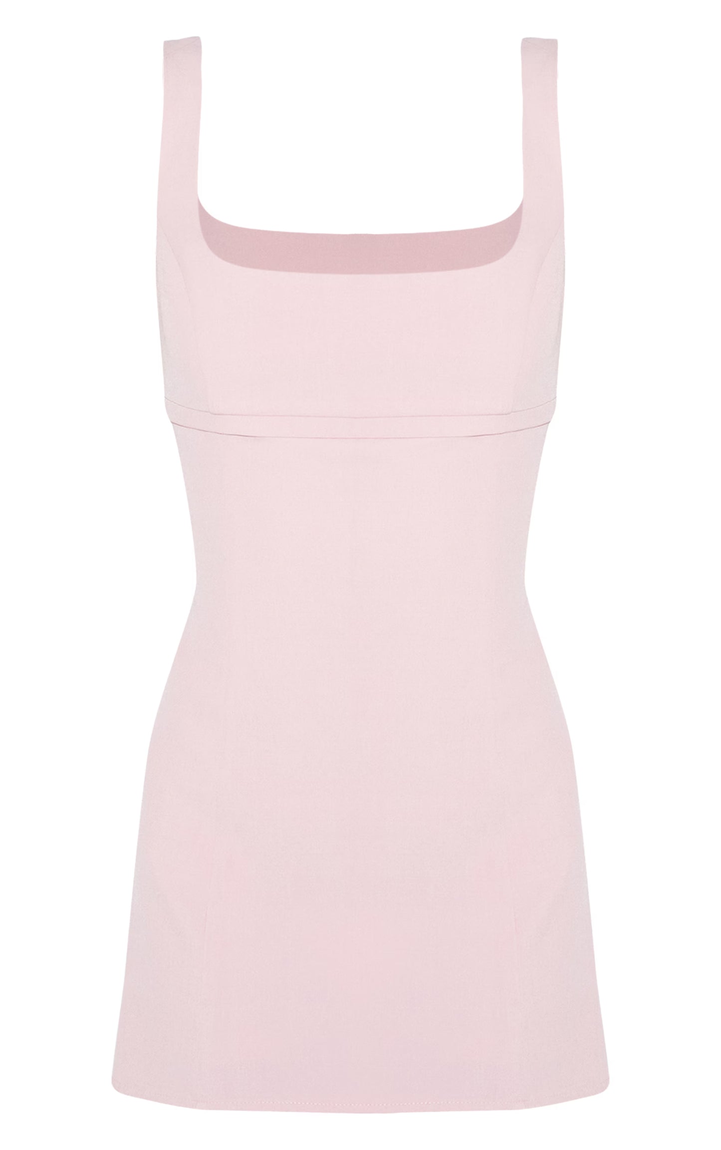 Baby Pink Tailored Woven Bust Seam Sleeveless Shift Dress