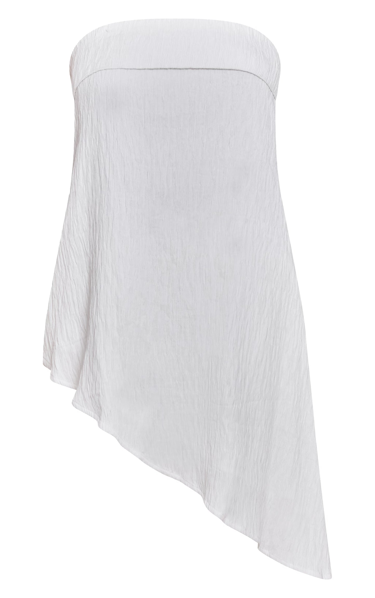 White Bandeau Asymmetric Drape Detail Top
