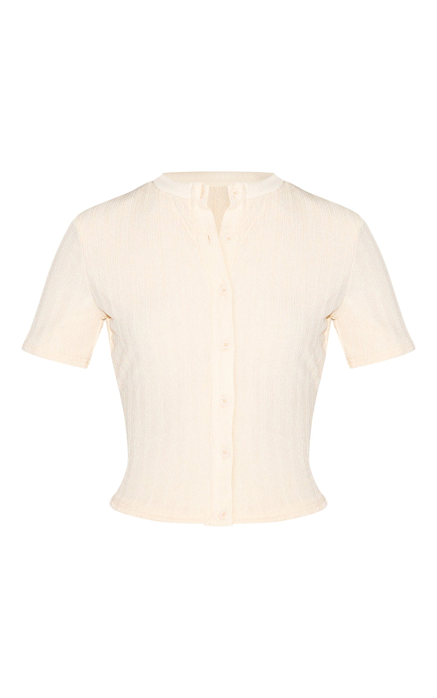 Butter Yellow Textured Button Up Longline Top