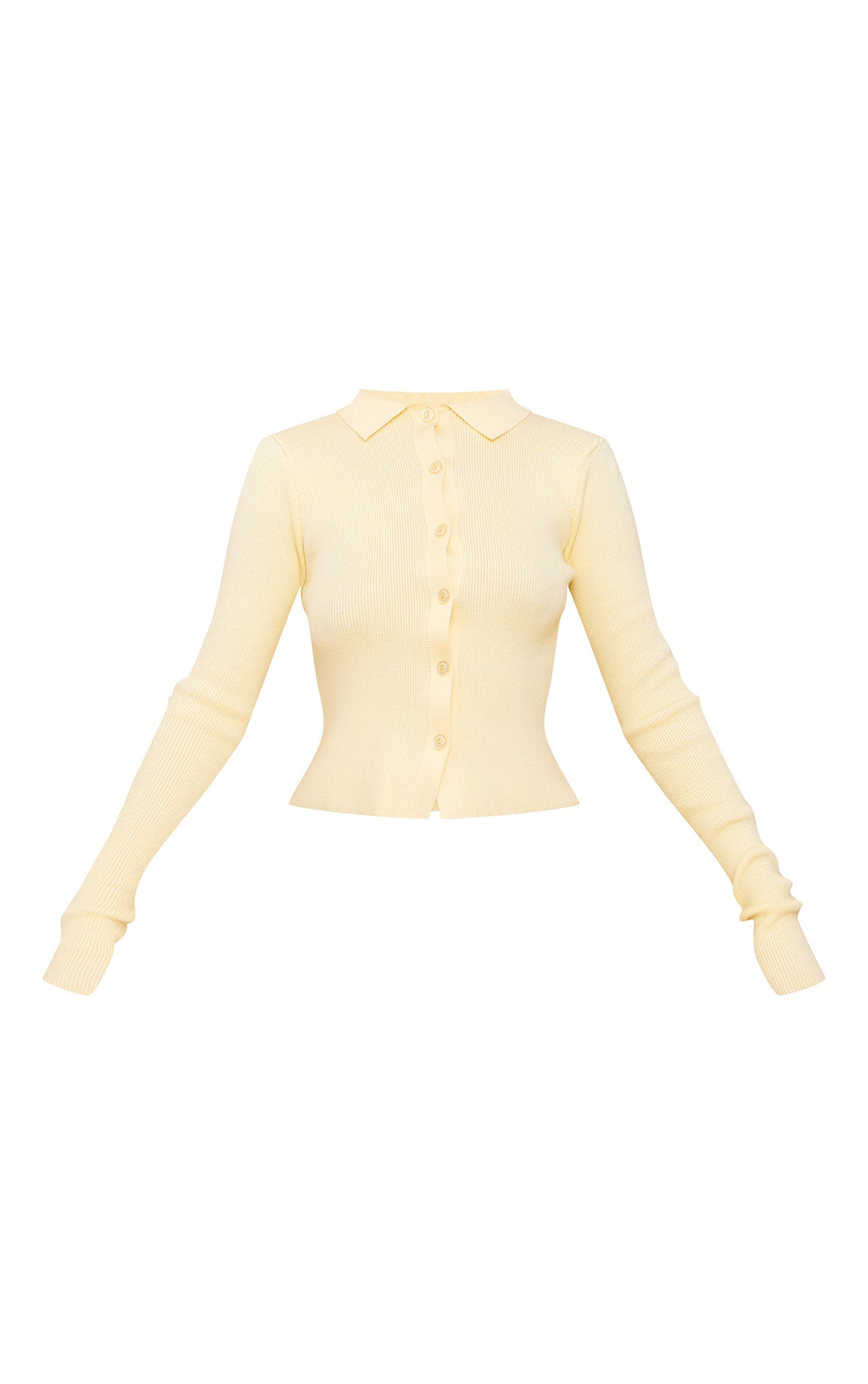 Yellow Knitted Button Through Top
