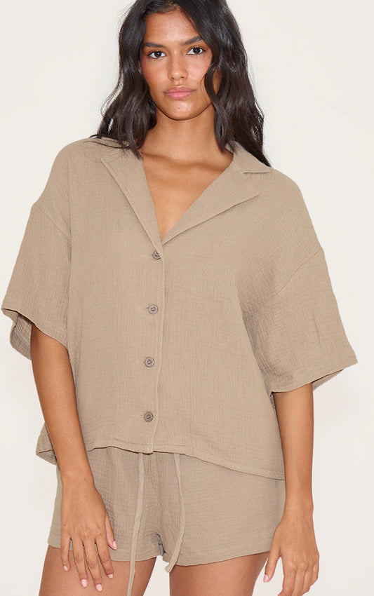Clay Woven Short Sleeve Shirt