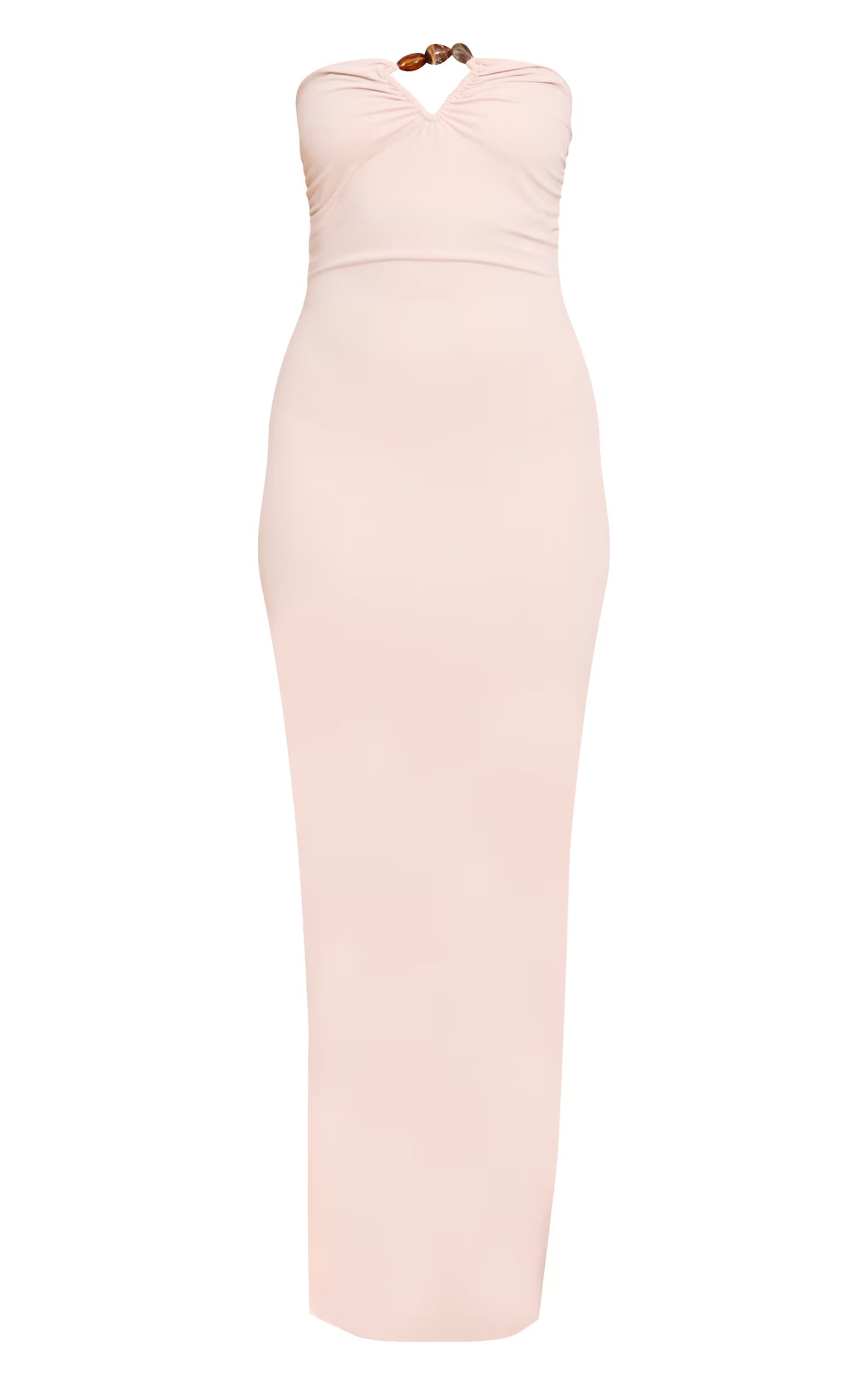 Cream Soft Touch Trim Detail Midaxi Dress