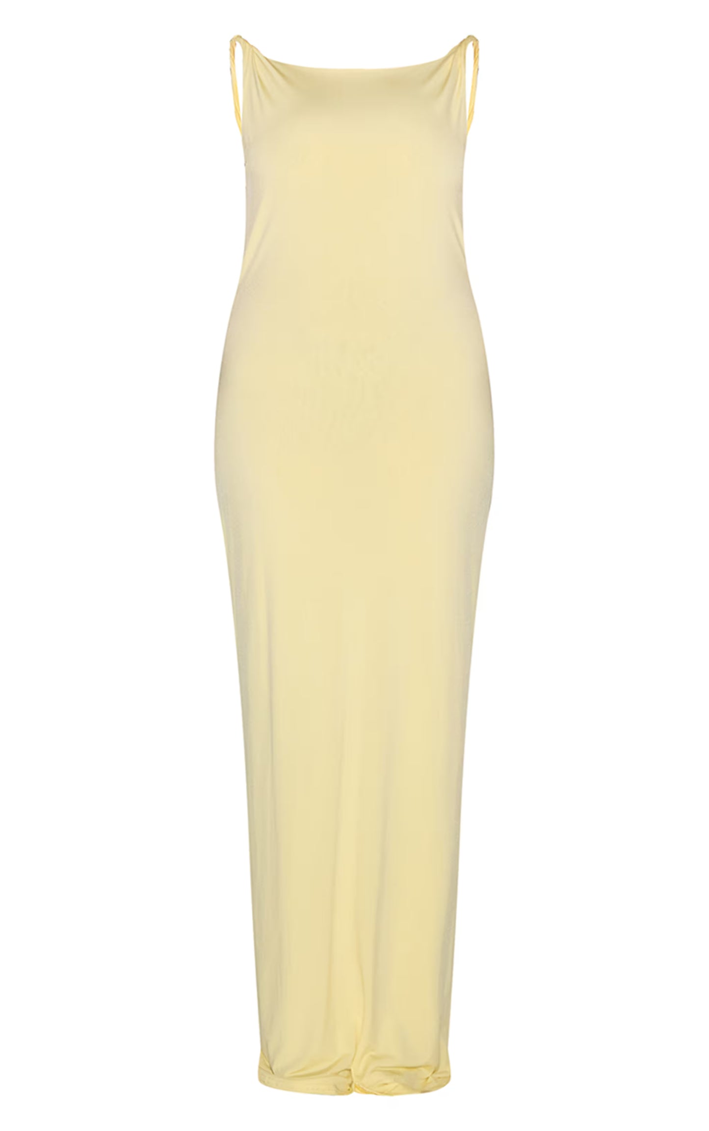 Shape Lemon Boat Neck Twist Shoulder Cowl Back Maxi Dress