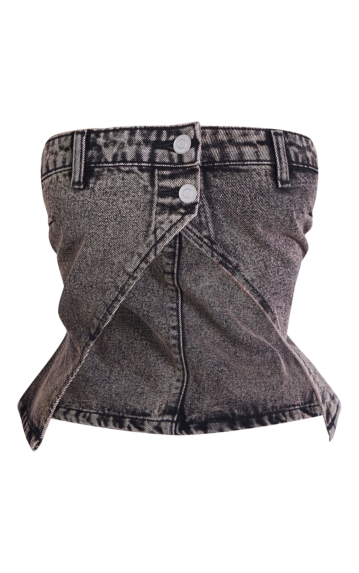 Petite Washed Grey Bandeau Open Top