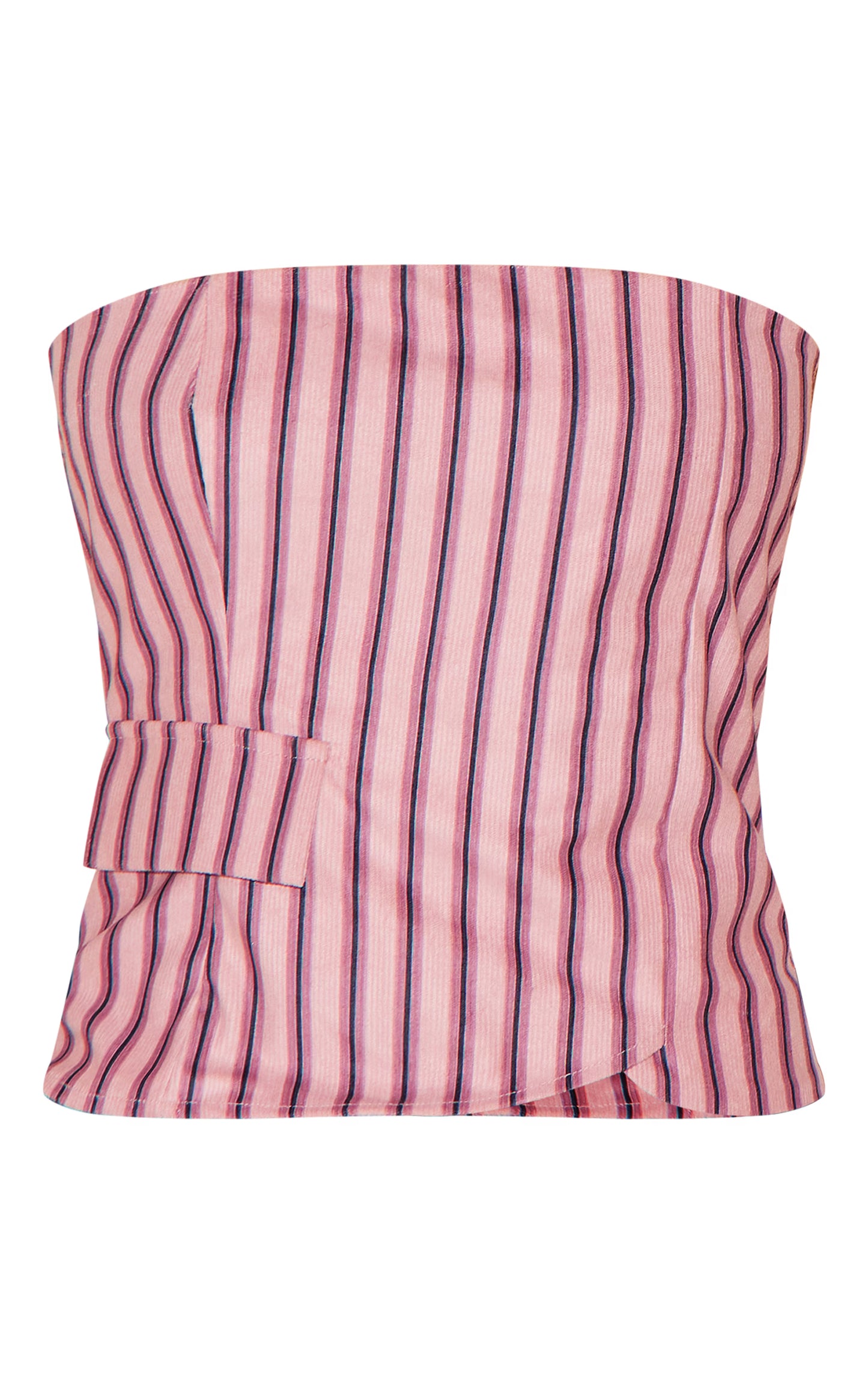 Pink Corduroy Striped Bandeau