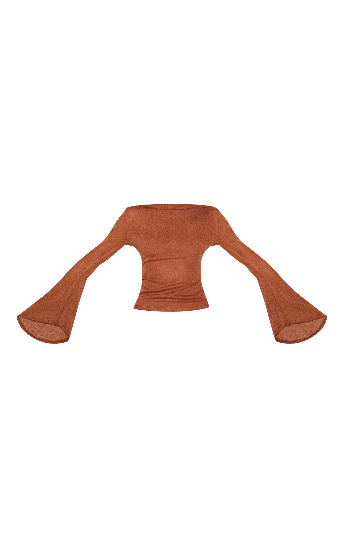 Chestnut Textured Flute Sleeve Top