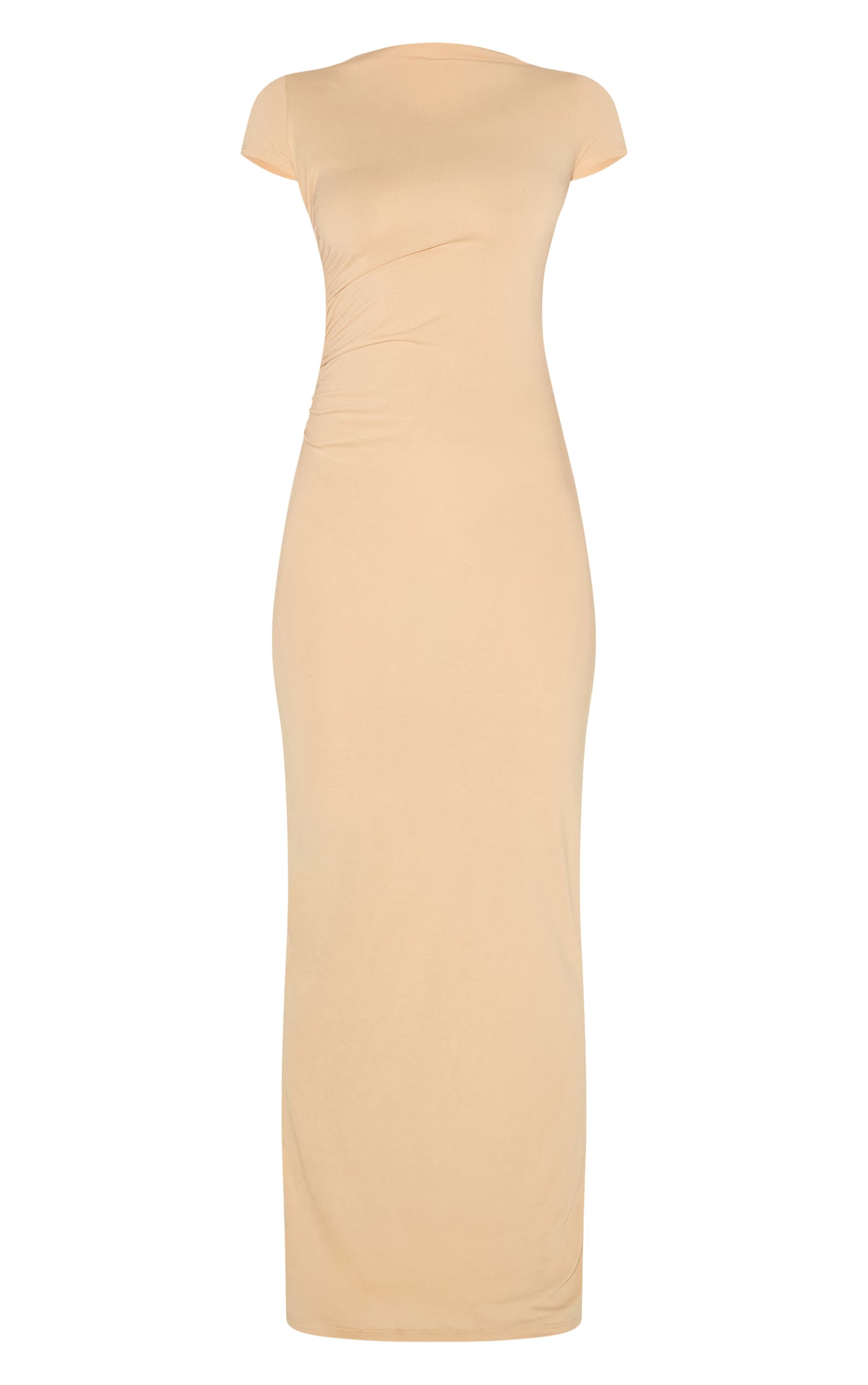 Butter Cream Modal Ruched Cap Sleeve Midaxi Dress