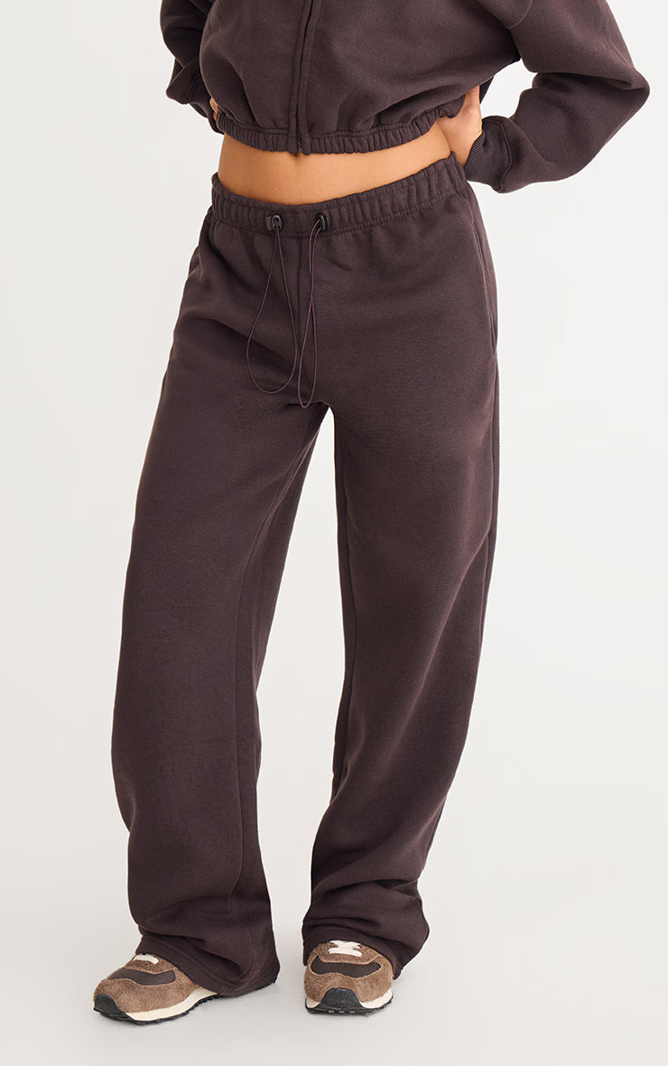 Dark Chocolate Drawcord Hem Oversized Sweatpants