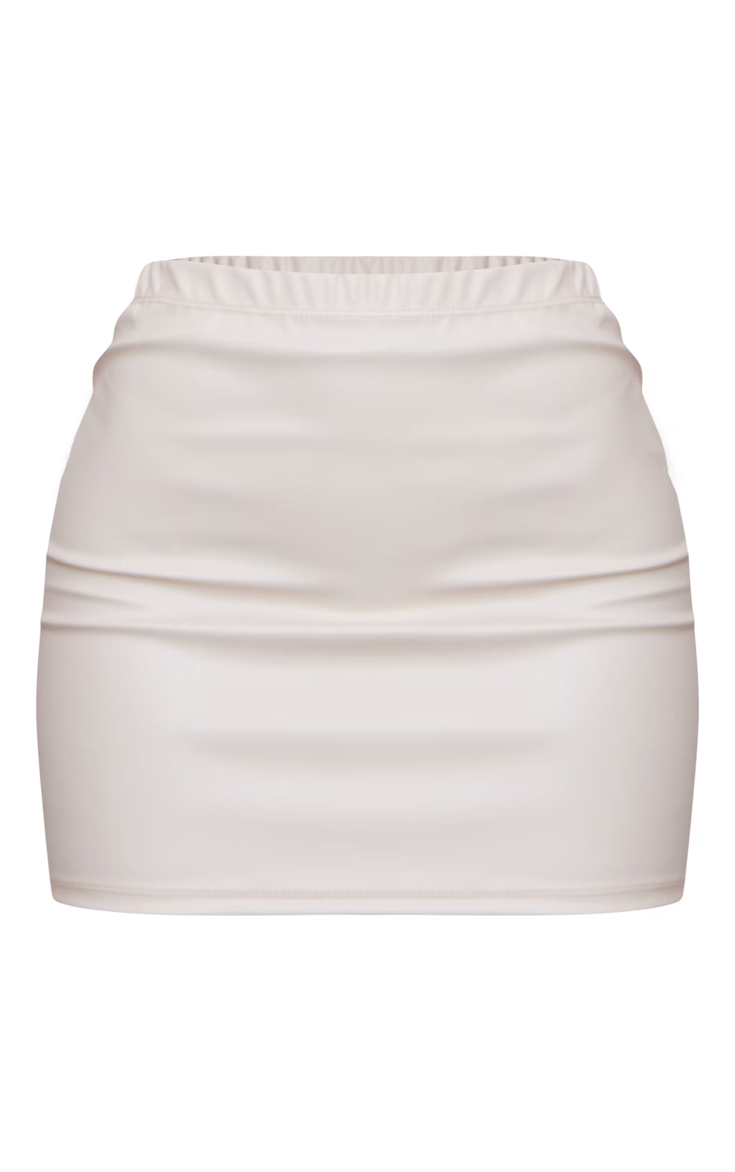 Cream Faux Leather Micro Mini Skirt