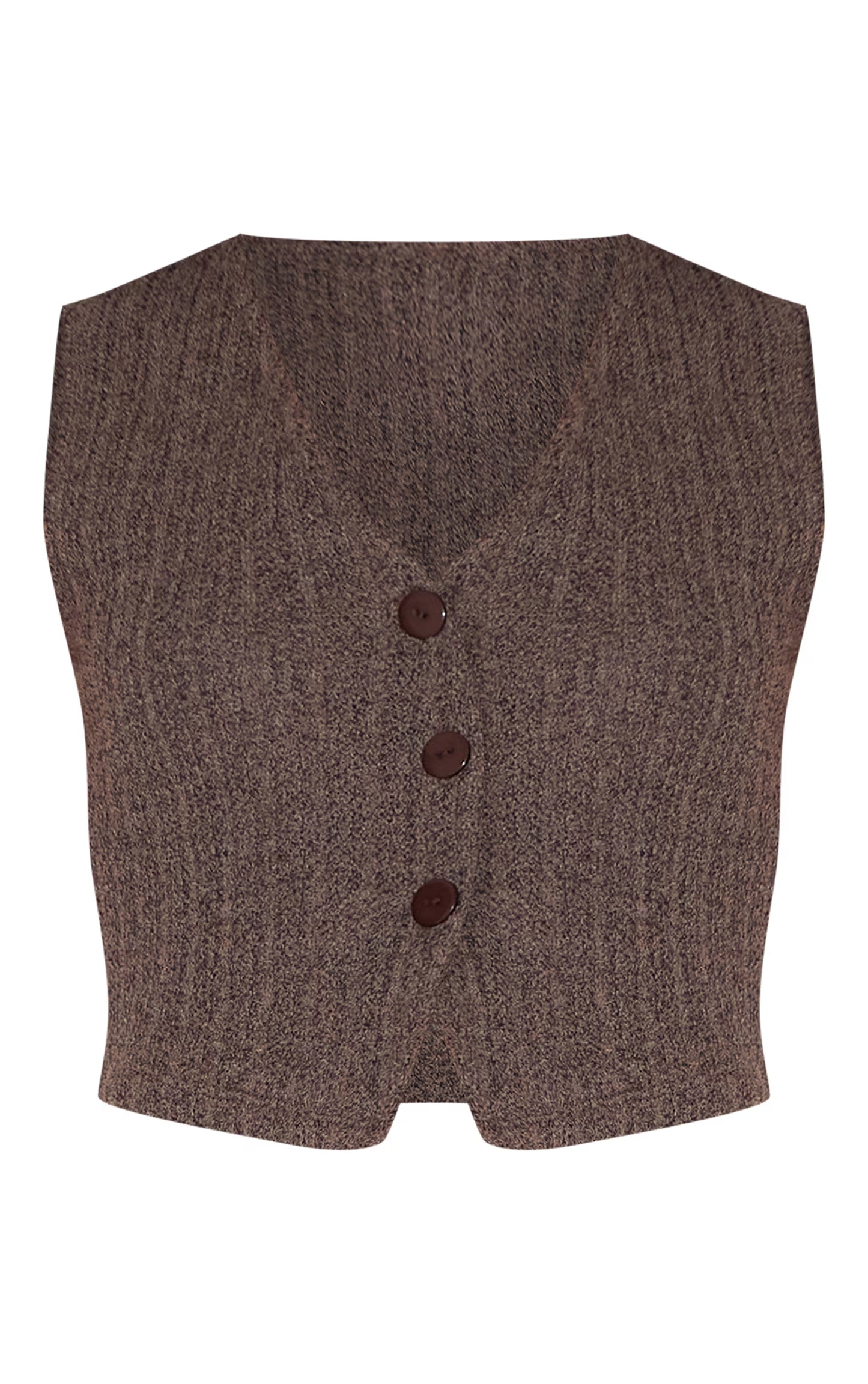 Chocolate Distressed Textured Rib Boxy