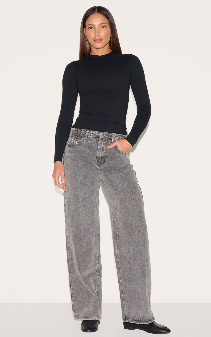 Tall Black Snatched Sculpt Long Sleeve T Shirt